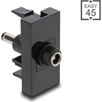 Delock Easy 45 modul DC 5.5 x 2.5 mm anya - DC 5.5 x 2.1 mm apa fekete