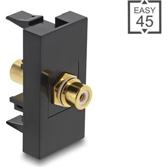 Delock Easy 45 modul RCA anya - RCA anya aranyozott fehér / fekete