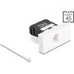Delock Easy 45 modul RJ45 jack csatlakozó LSA Cat.6A 180 -os szerszámmentes fekete/fehér