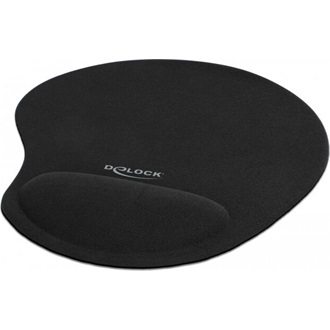 Delock Ergonómikus egérpad géles csuklótámasszal fekete 230 x 202 x 24 mm