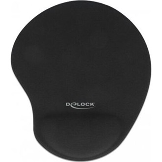 Delock Ergonómikus egérpad géles csuklótámasszal fekete 230 x 202 x 24 mm