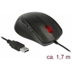 Delock Ergonomikus tervezésu, öt gombos, USB-s optikai egér - balkezeseknek