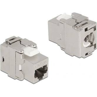 Delock Eszközmentes, 180 -os, fém Keystone modul RJ45 anya - LSA Cat.6A