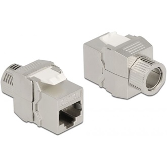Delock Eszközmentes, borított Keystone modul RJ45 anya - LSA Cat.6A