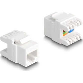 Delock Eszközmentes, borított Keystone modul RJ45 anya - LSA Cat.6A mini
