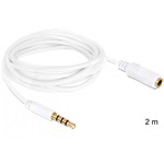 Delock Jack stereo 3,5mm (4pin) -> iPhone Stereo M/F audio kábel 2m fehér