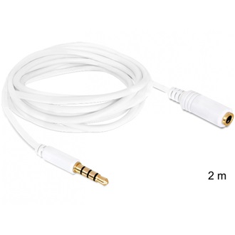 Delock Jack stereo 3,5mm (4pin) -> iPhone Stereo M/F audio kábel 2m fehér