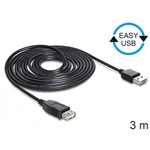Delock Easy-USB A -> USB-A 2.0 M/F adatkábel hosszabbító 3m fekete