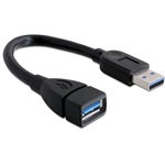 Delock USB-A 3.0 - USB-A 3.0 M/F adatkábel 0.15m