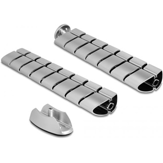 Delock Ezüst színű, állítható magasságú asztali kábelcsatorna 740 x 75 mm