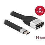 Delock FPC Flat Ribbon USB-C / Thunderbolt -> HDMI 2.0 M/F adapter 0.14m fekete DP Alt Mode