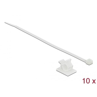 Delock Fehér, 25 x 18 mm-es kábelfogó H 200 x Sz 3,6 mm - kábellel