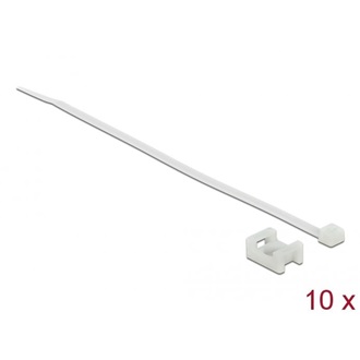 Delock Fehér csavart biztosító foglalat készlet 15 x 10 mm H 200 x Sz 3,6 mm kábellel