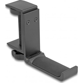 Delock Fejhallgató tartó állítható asztalhoz szereléshez, alumínium, fekete színű