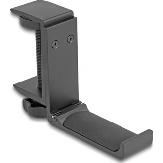 Delock Fejhallgató tartó állítható asztalhoz szereléshez, alumínium, fekete színű