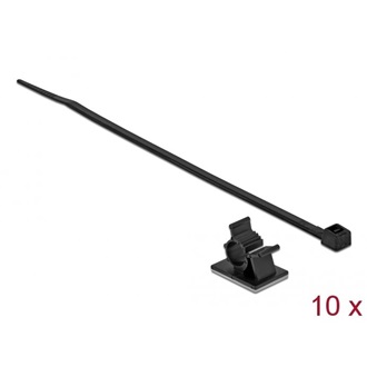 Delock Fekete, 25 x 18 mm-es kábelfogó H 200 x Sz 3,6 mm - kábellel