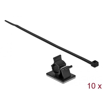 Delock Fekete, 37 x 18 mm-es kábelfogó H 300 x Sz 4,8 mm - kábellel