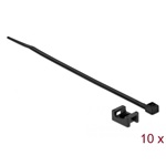 Delock Fekete csavart biztosító foglalat készlet 15 x 10 mm H 200 x Sz 3,6 mm kábellel