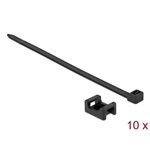 Delock Fekete csavart biztosító foglalat készlet 23 x 16 mm H 150 x Sz 7,2 mm kábellel