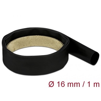 Delock Fekete hőcsökkentő cső 1 m x 16 mm