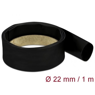 Delock Fekete hőcsökkentő cső 1 m x 22 mm