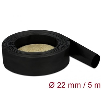Delock Fekete hőcsökkentő cső 5 m x 22 mm