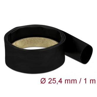 Delock Fekete, hőre szűkülő tubus 1 m x 25,4 mm méretű szűkülési aránya 4:1