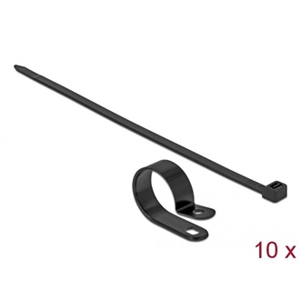Delock Fekete színű, összekapcsoló pánt készlet 25,4 mm H 300 x Sz 7,2 mm kábelekkel