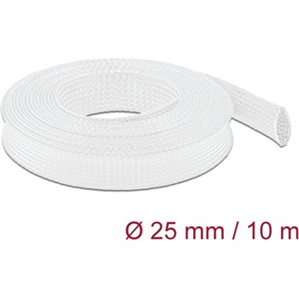 Delock Fonott kábelharisnya nyújtható 10 m x 25 mm fehér