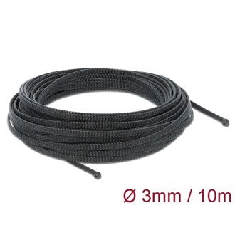 Delock Fonott kábelharisnya nyújtható 10 m x 3 mm fekete