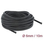 Delock Fonott kábelharisnya nyújtható 10 m x 6 mm fekete