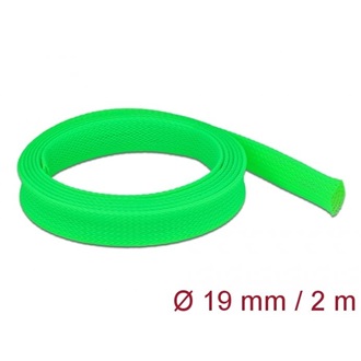 Delock Fonott kábelharisnya nyújtható 2 m x 19 mm zöld