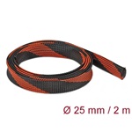 Delock Fonott kábelharisnya nyújtható 2 m x 25 mm fekete-piros