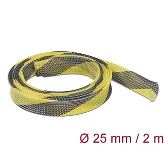 Delock Fonott kábelharisnya nyújtható 2 m x 25 mm fekete-sárga