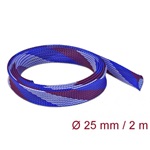 Delock Fonott kábelharisnya nyújtható 2 m x 25 mm kék-piros-fehér
