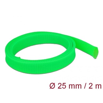 Delock Fonott kábelharisnya nyújtható 2 m x 25 mm zöld