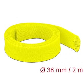 Delock Fonott kábelharisnya nyújtható 2 m x 38 mm sárga