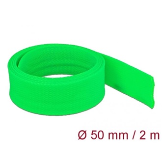 Delock Fonott kábelharisnya nyújtható 2 m x 50 mm zöld