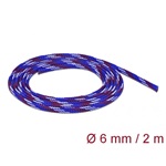 Delock Fonott kábelharisnya nyújtható 2 m x 6 mm kék-piros-fehér