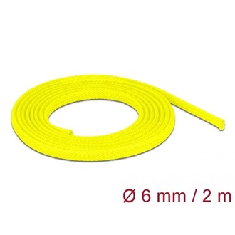 Delock Fonott kábelharisnya nyújtható 2 m x 6 mm sárga