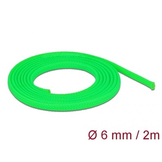 Delock Fonott kábelharisnya nyújtható 2 m x 6 mm zöld