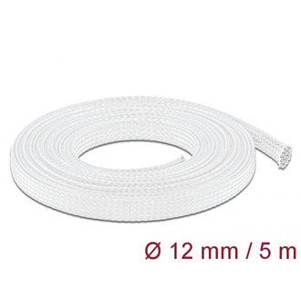 Delock Fonott kábelharisnya nyújtható 5 m x 12 mm fehér