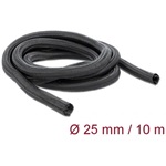 Delock Fonott kábelharisnya önzáródó 10 m x 25 mm fekete