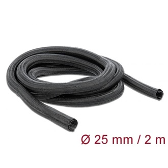 Delock Fonott kábelharisnya önzáródó 2 m x 25 mm fekete