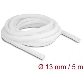 Delock Fonott kábelharisnya önzáródó 5 m x 13 mm fehér
