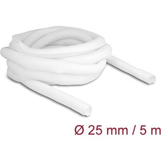 Delock Fonott kábelharisnya önzáródó 5 m x 25 mm fehér