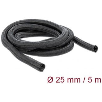 Delock Fonott kábelharisnya önzáródó 5 m x 25 mm fekete