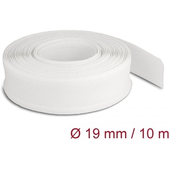 Delock Fonott kábelharisnya tépőzárral 10 m x 19 mm fehér