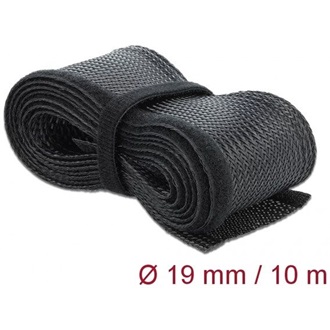 Delock Fonott kábelharisnya tépőzárral 10 m x 19 mm fekete