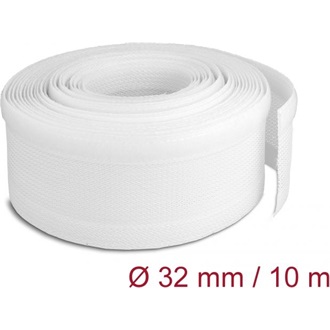 Delock Fonott kábelharisnya tépőzárral 10 m x 32 mm fehér